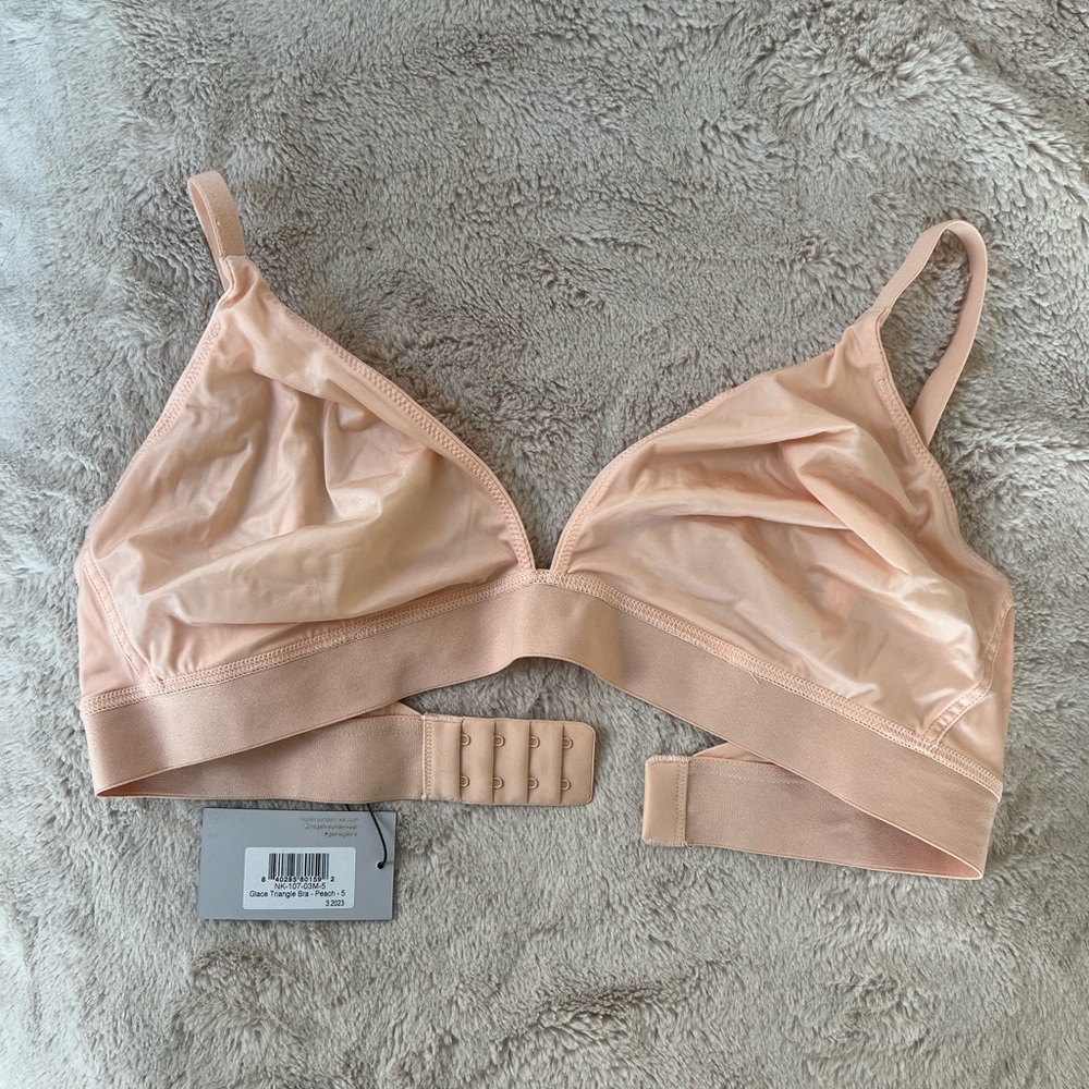 Negative Underwear Glacé Triangle Bra - peach size 5, NWT